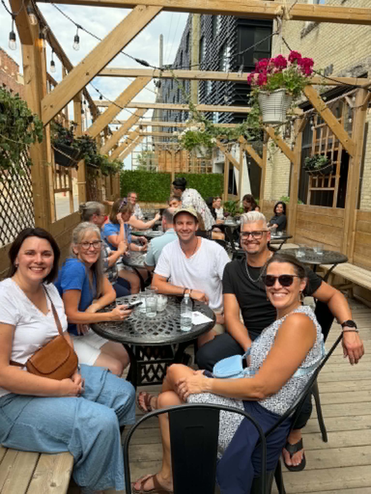 MGMAC members at a conference patio social